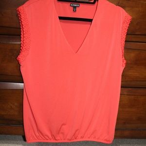 Express Red-Orange Sleeveless Top